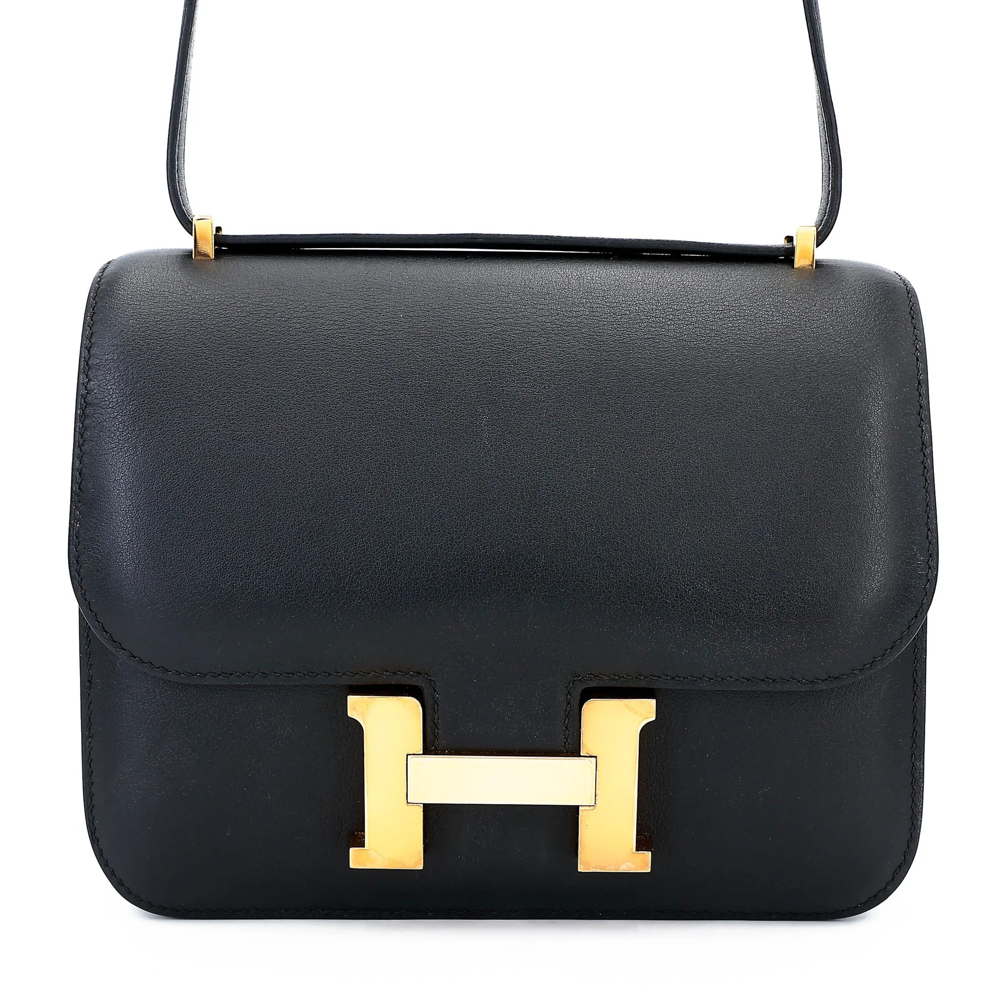 Very Good ( Rank A) HERMÈS Constance Mini Noir (89) Swift Gold hardware A (2017)