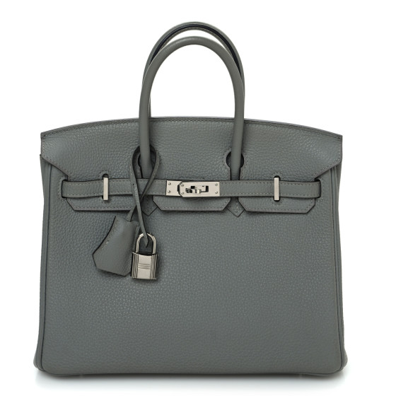 Hermes Togo Birkin 25 Gris Mouette