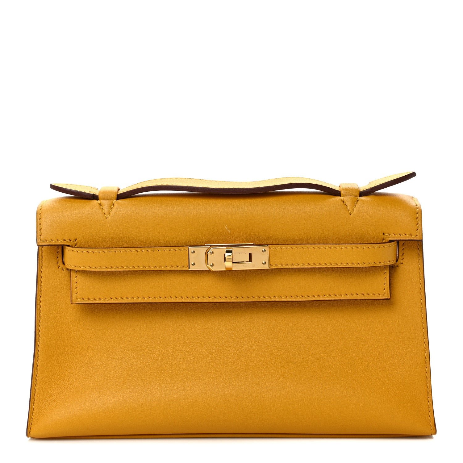 Hermes Swift Kelly Pochette Clutch Jaune Ambre