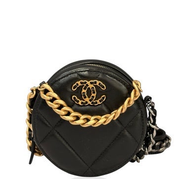 Suede Round Clutch with Chain 19