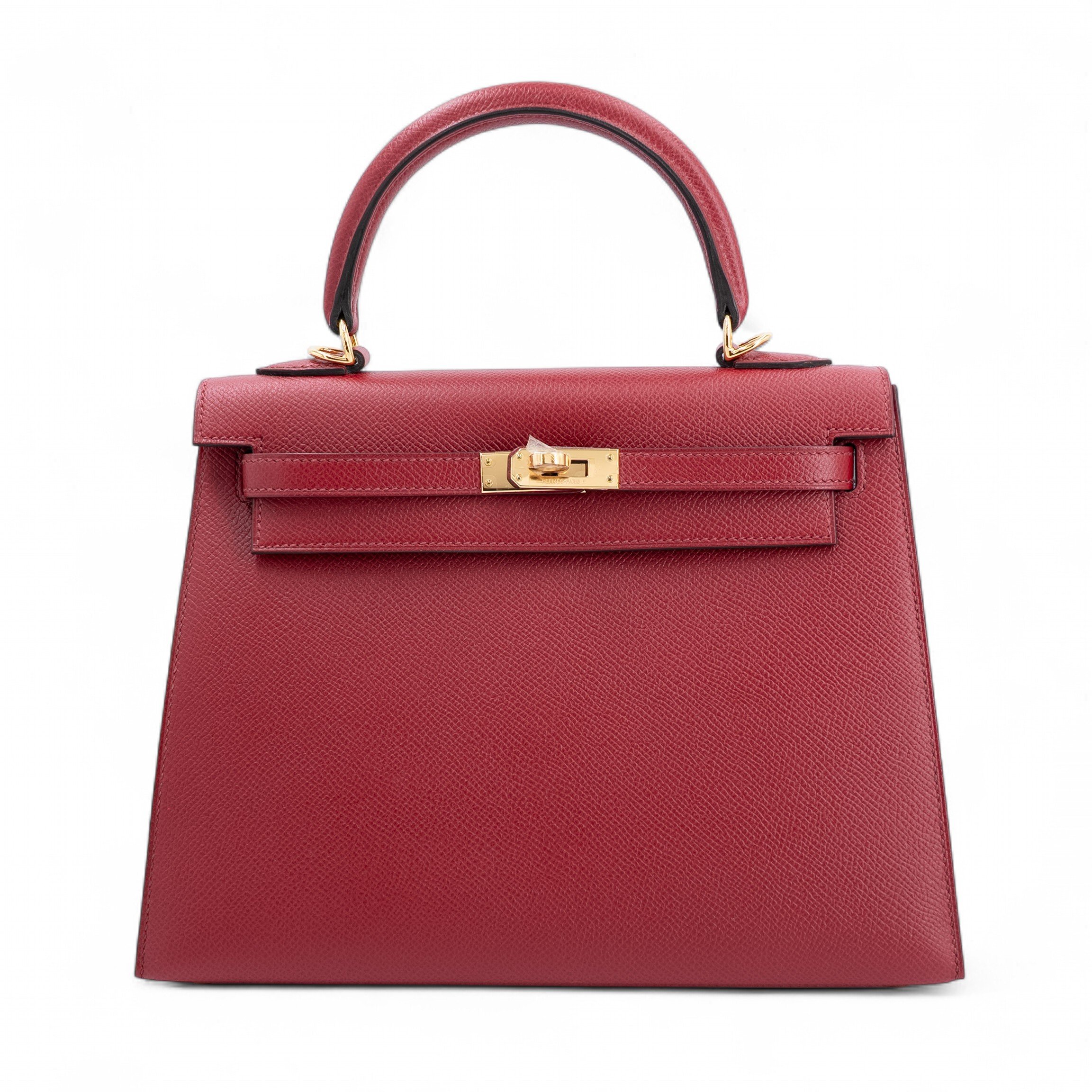 Hermes Unused ( Rank NS ) HERMÈS Kelly 25 Rouge Grenat (K1) Epsom Gold hardware X (2016)
