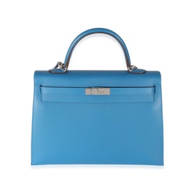 Hermes Hermès Epsom Bleu Izmir Sellier Kelly 35 PHW