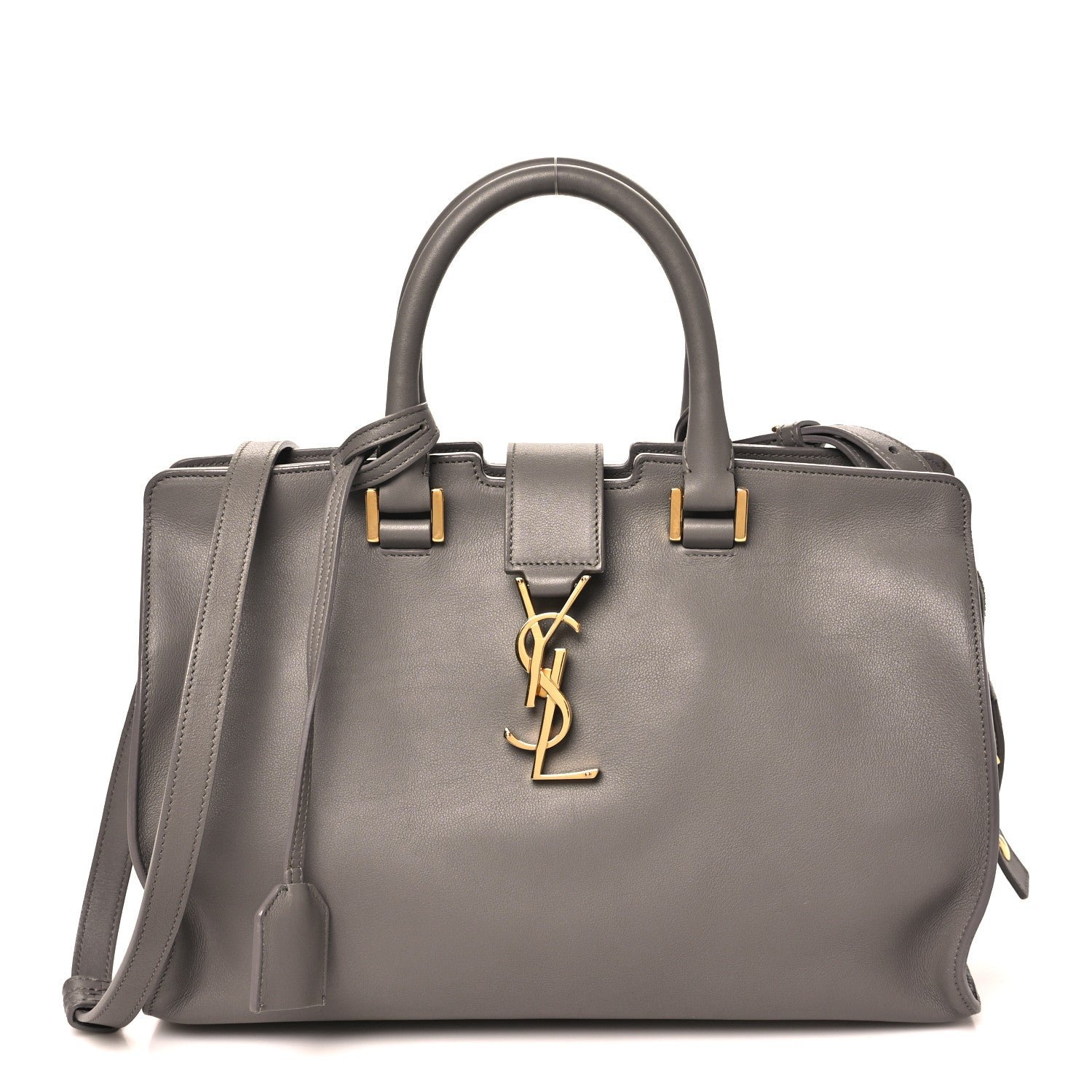 Saint Laurent Calfskin Small Monogram Cabas Fog
