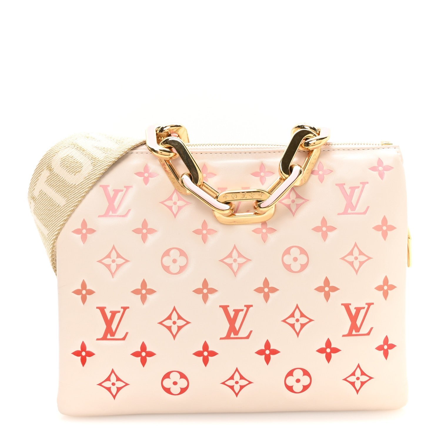 Louis Vuitton Lambskin Embossed Monogram Coussin PM Sunrise Aquarelle