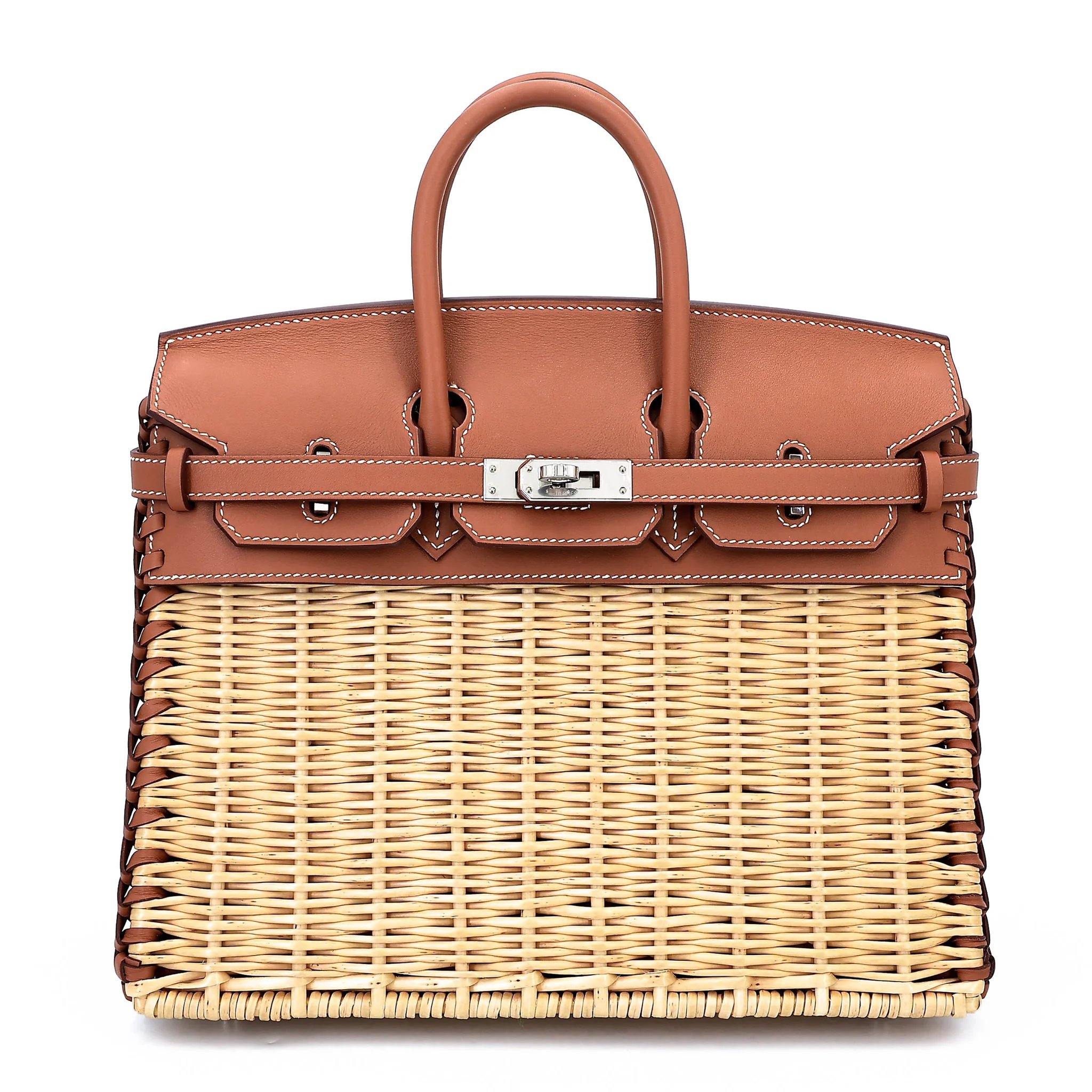 Unused ( Rank NS ) HERMÈS Limited Edition Birkin Picnic 25 Gold (37) Swift Osier Wicker Palladium hardware W (2024)
