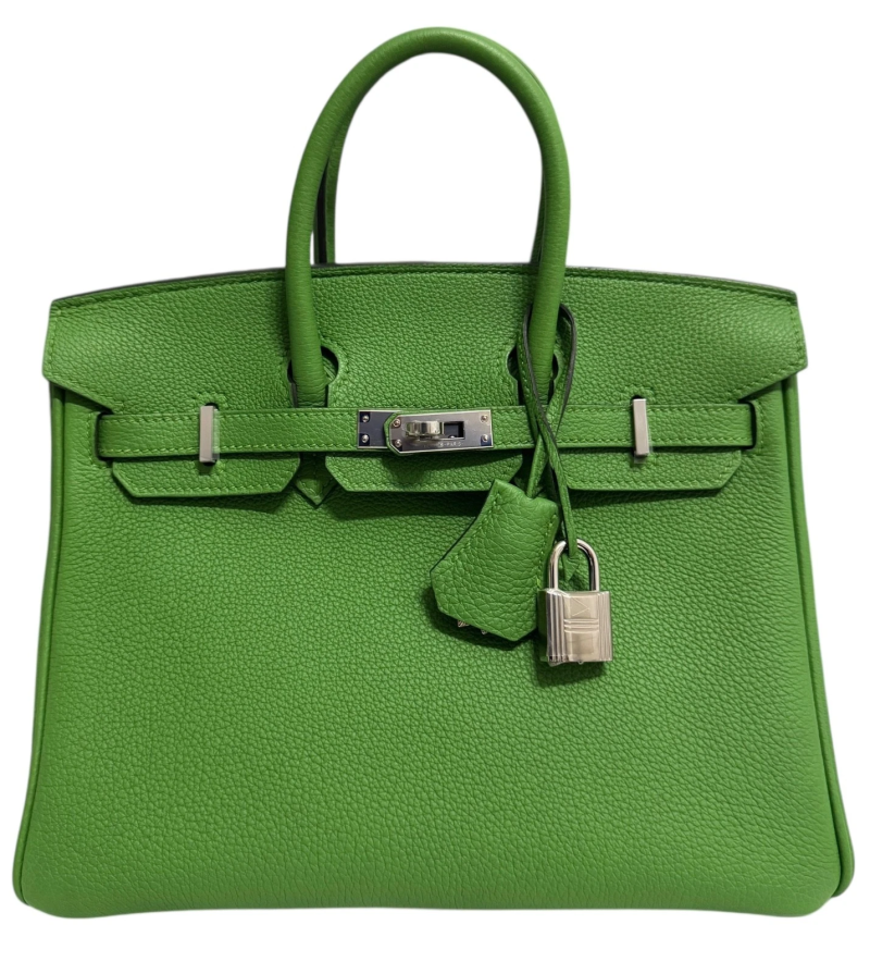 Hermes Vert Yucca Togo Leather Birkin 25 Palladium Hardware, 2024