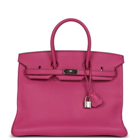 Hermes Pre-owned Hermes Birkin 35 Rose Shocking Chevre Mysore Palladium Hardware