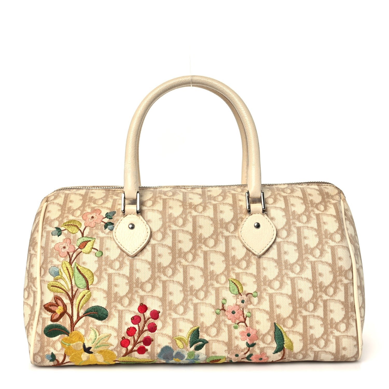 Christian Dior Monogram Vintage Flowers Boston Beige