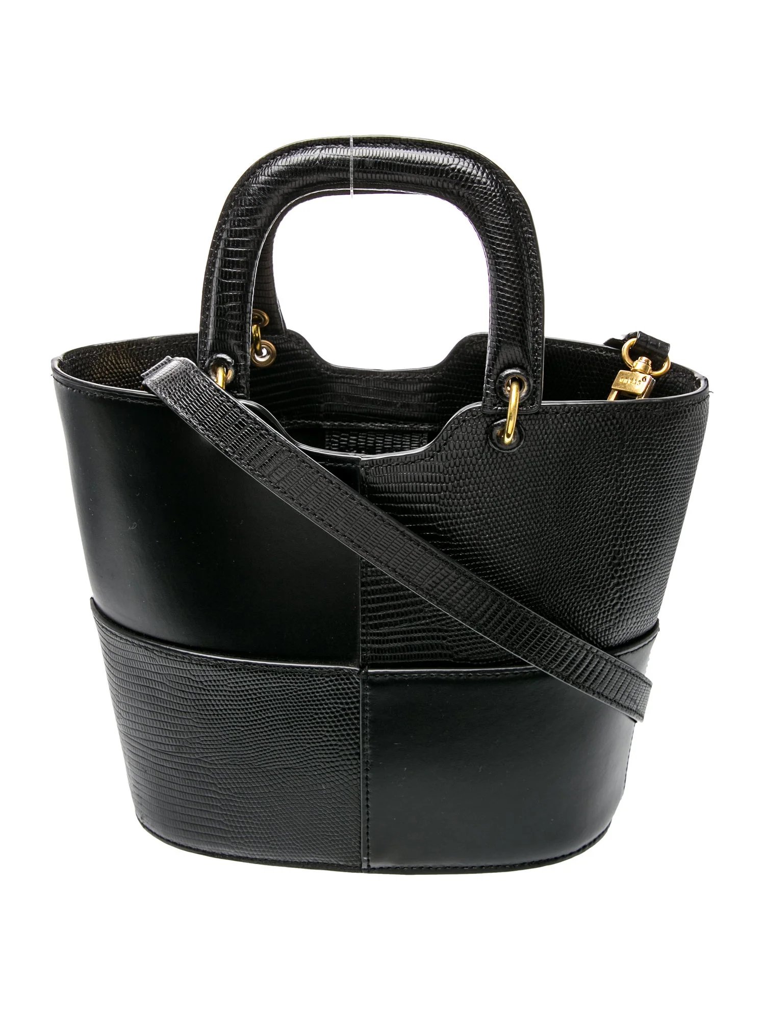 Embossed Leather Top Handle Bag