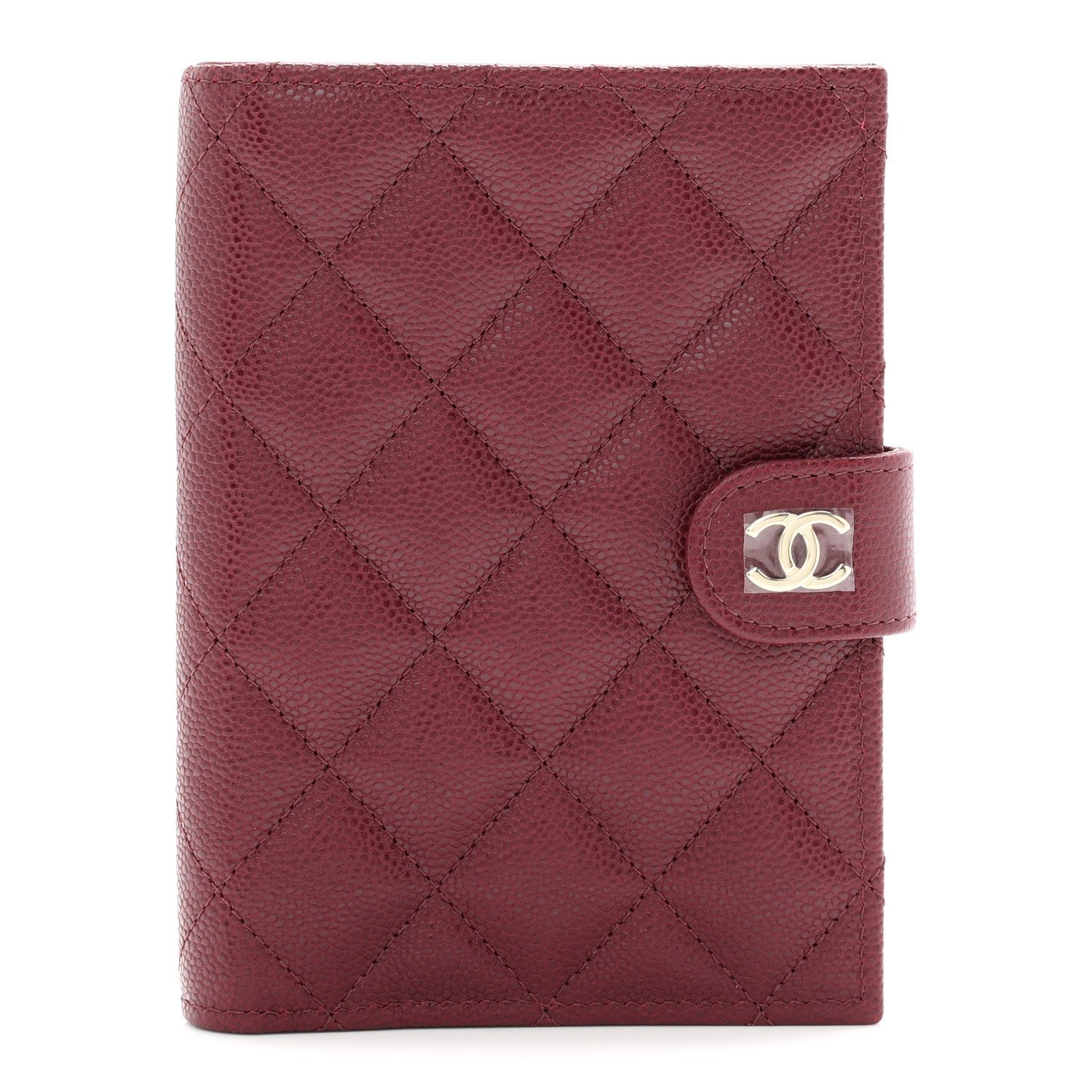 Chanel Caviar Quilted Passport Holder Dark Burgundy