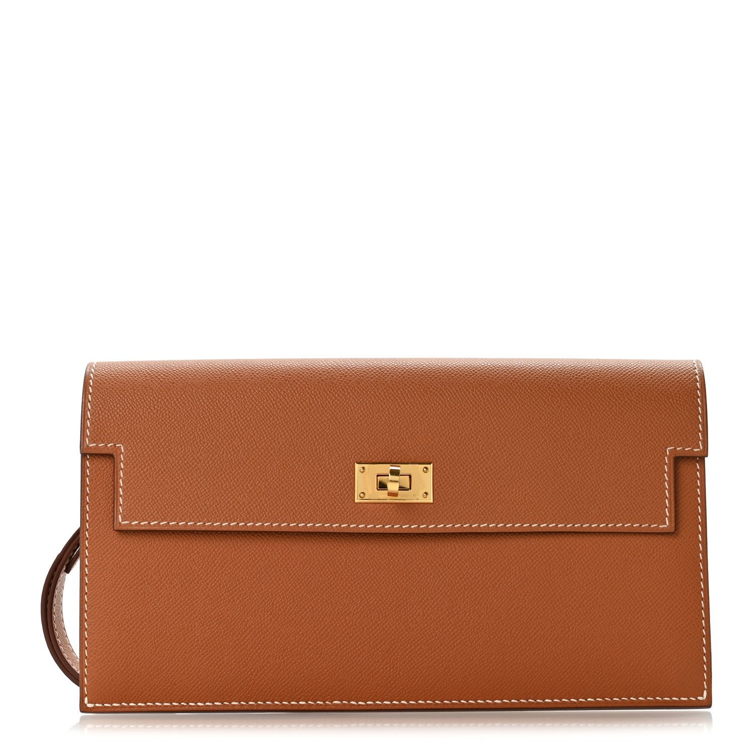 Hermes Madame Calfskin Kelly Pocket Long Wallet Gold