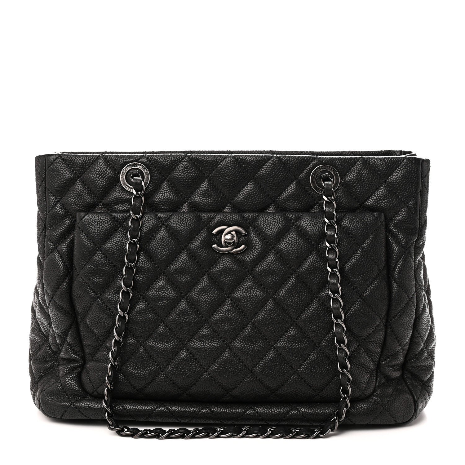 Chanel Caviar Quilted Shopping Tote Black