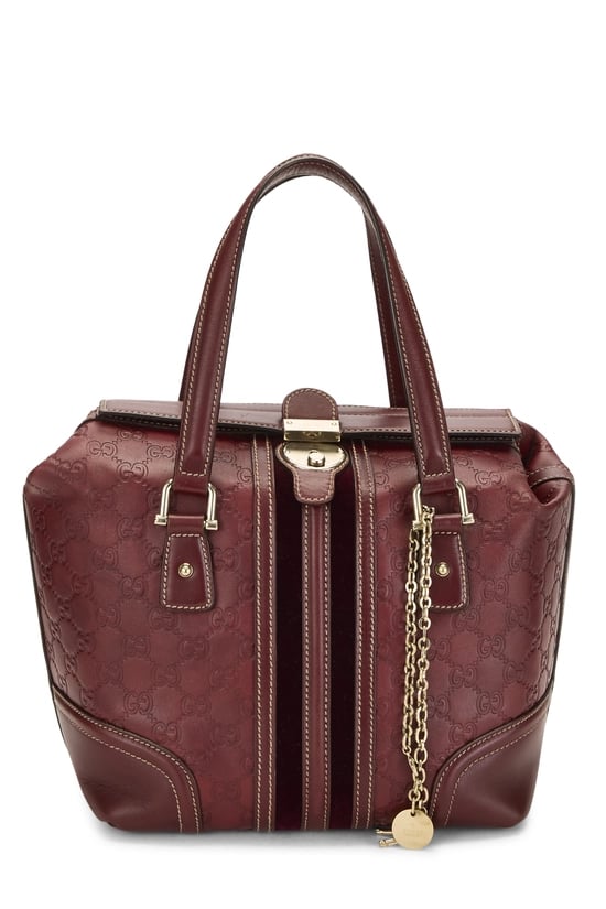 Burgundy Guccissima Treasure Boston Bag