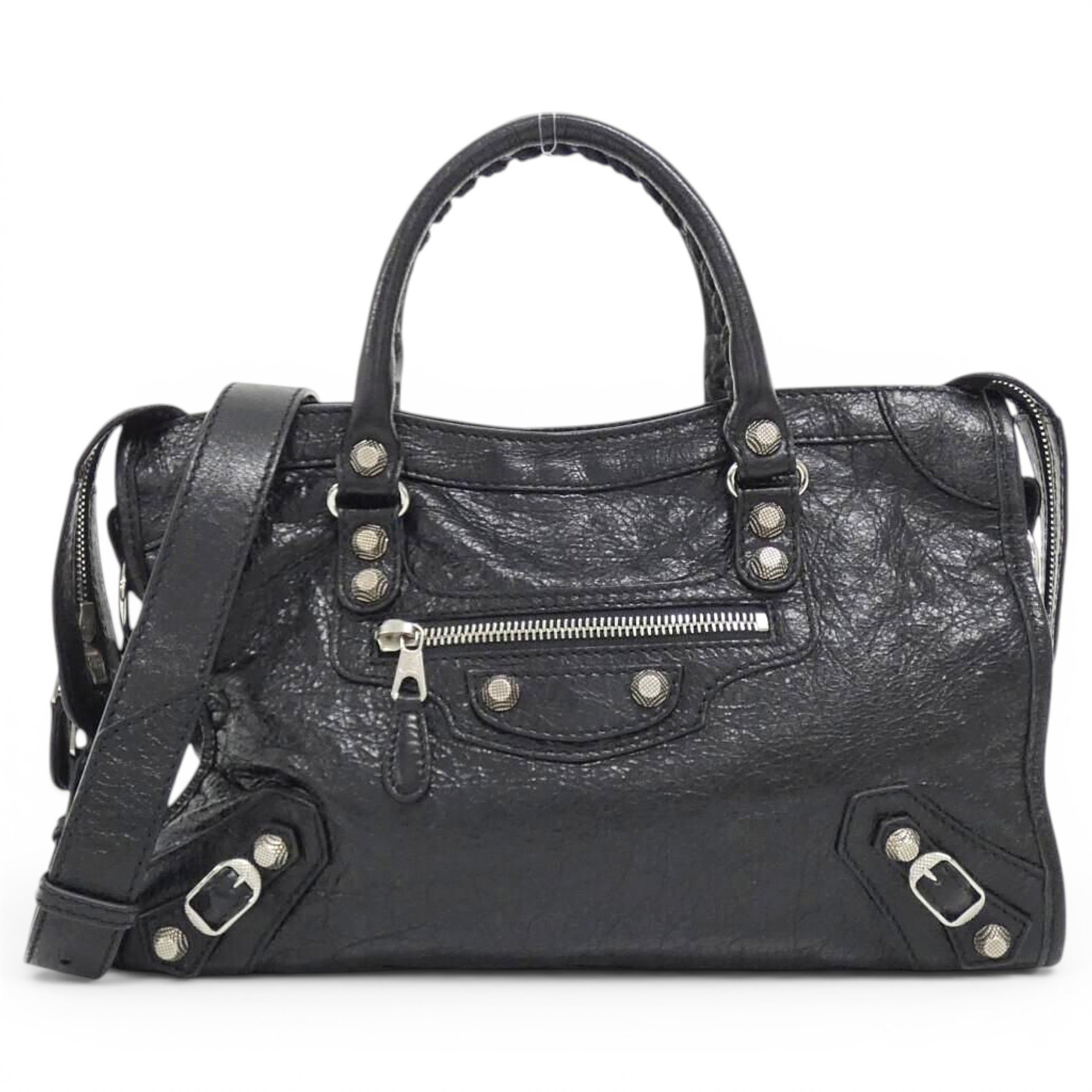 City leather handbag