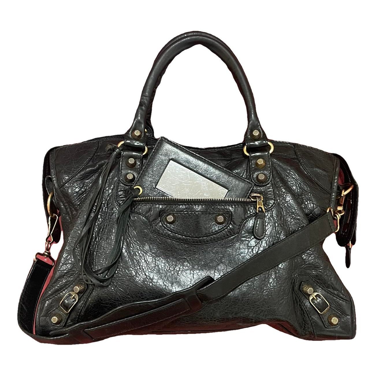 City leather handbag