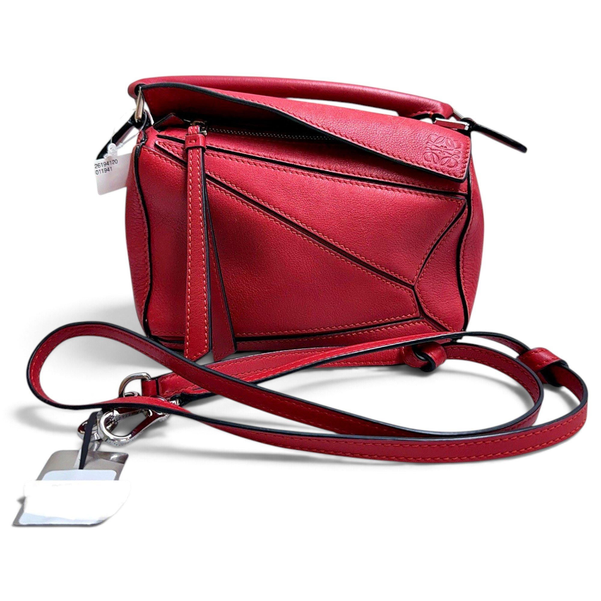 Puzzle leather handbag