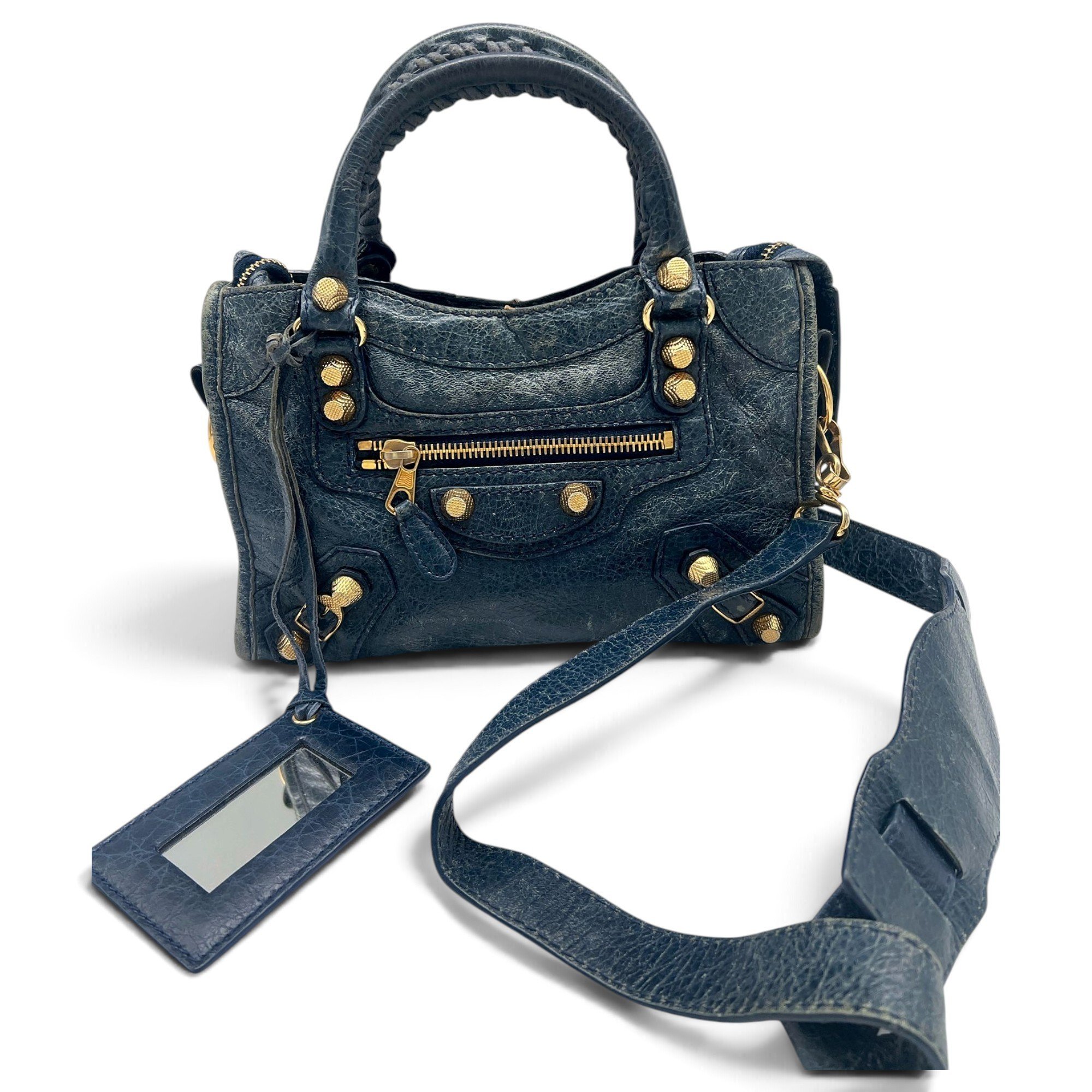 City leather handbag