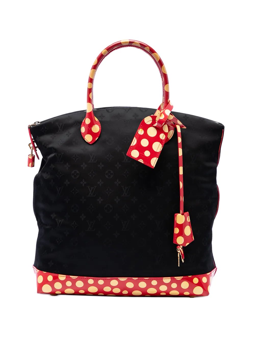 2012 Yayoi Kusama Monogram Lockit Vertical Dots Infinity MM handbag