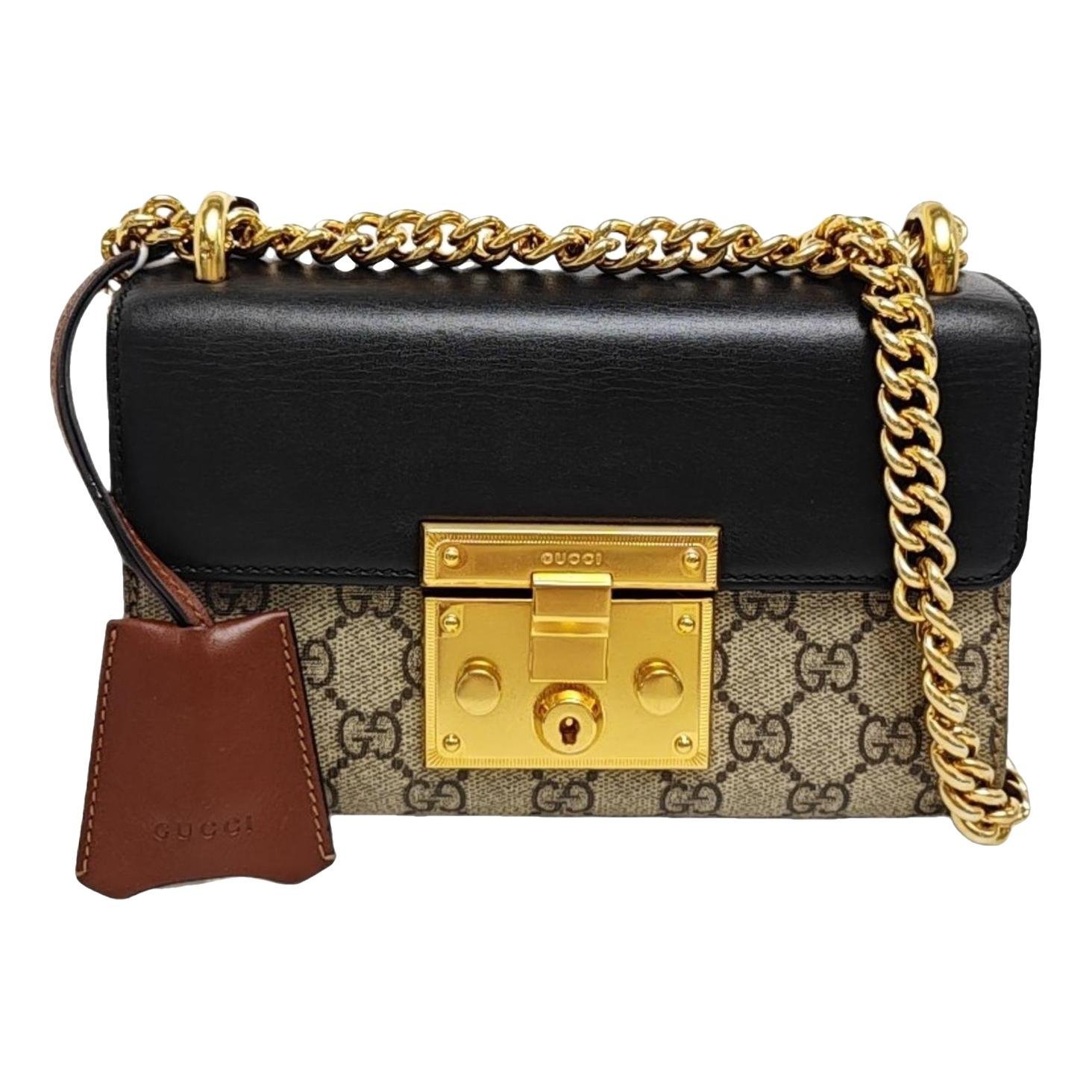 Padlock leather handbag