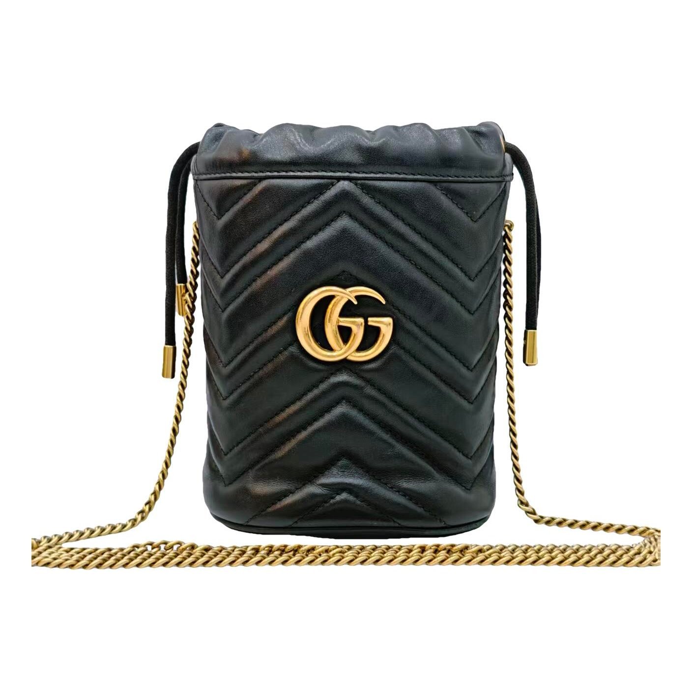 GG Marmont Chain Bucket leather crossbody bag
