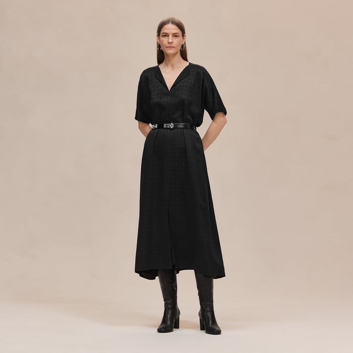 Noir "Mosaique" Belted Caftan