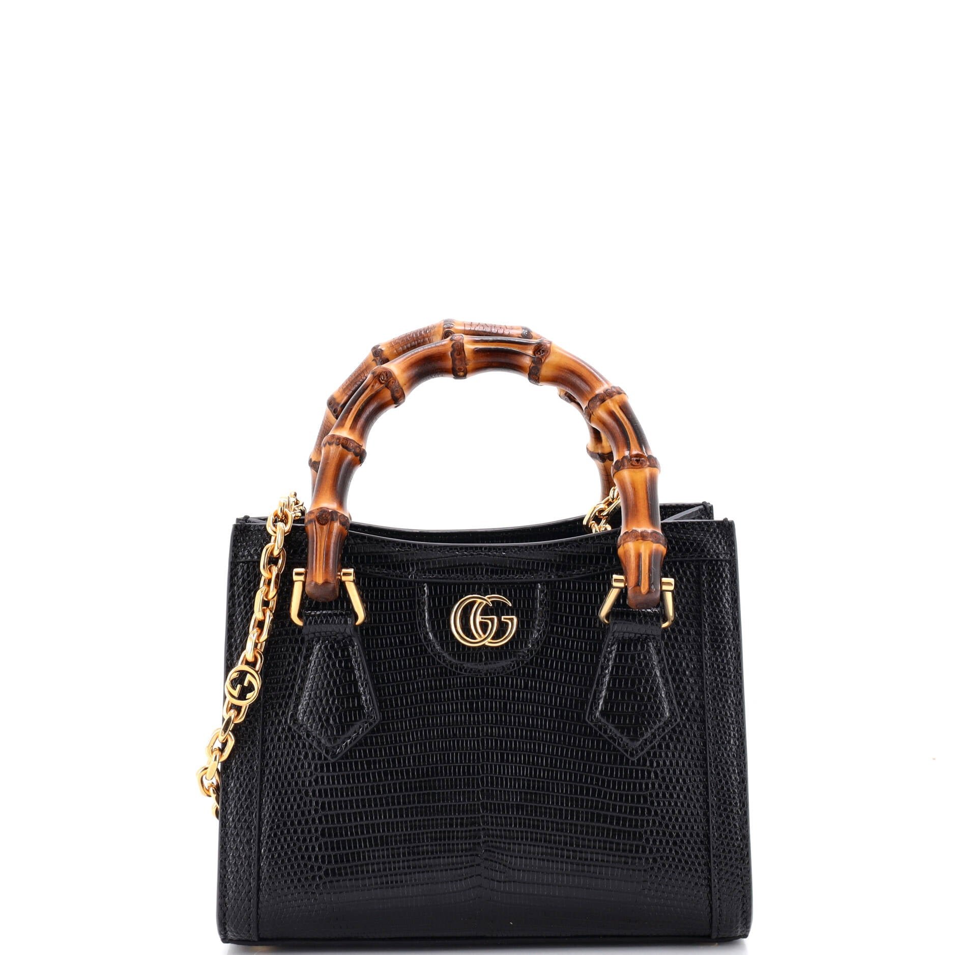 Diana NM Bamboo Handle Tote Lizard Mini