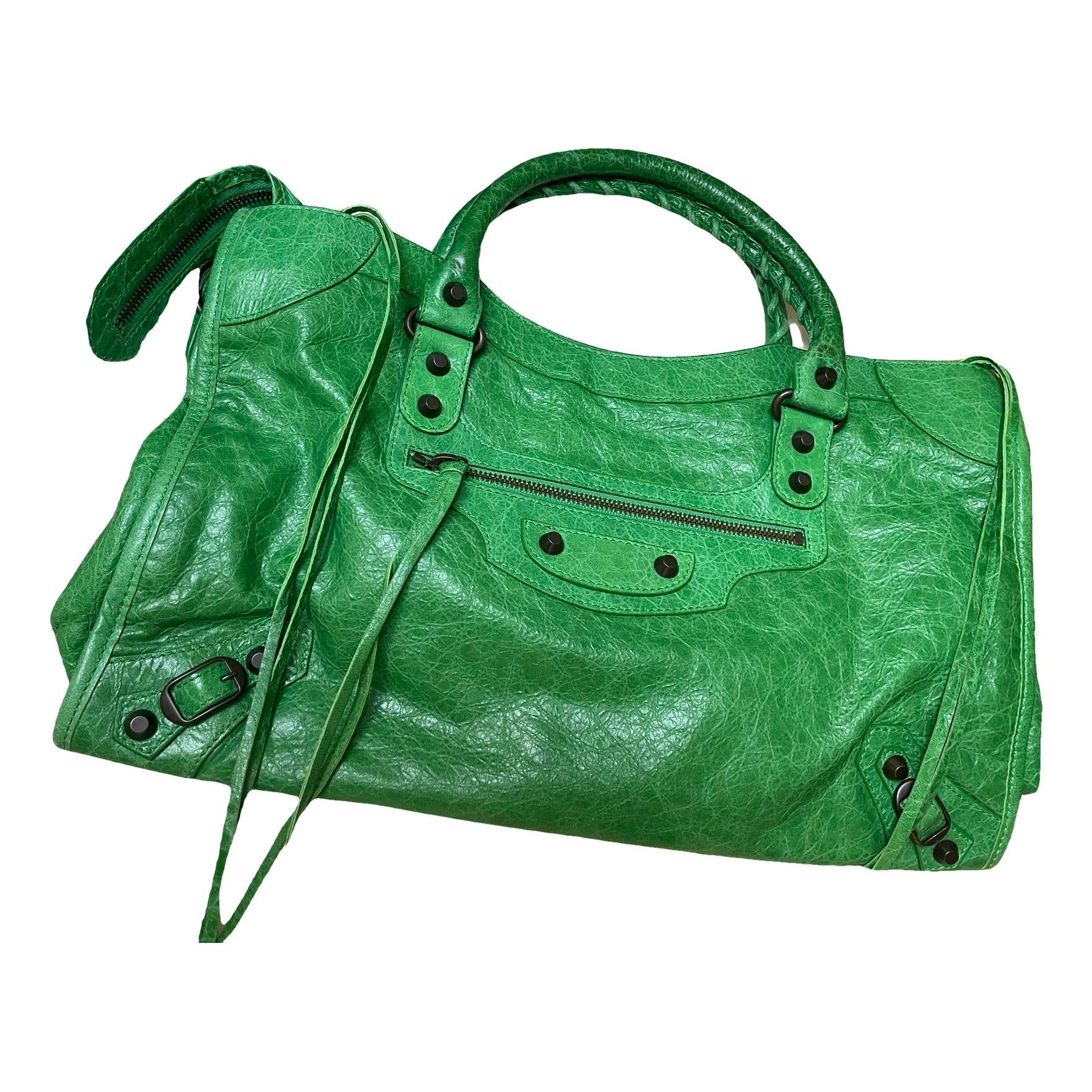 City leather handbag