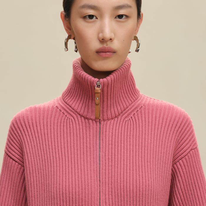 Rose Sorbet Wool Knit Jacket