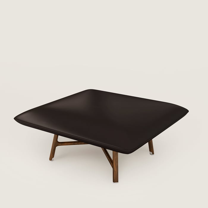 Noir Ébène Les Necessaires d'Hermès "Carre d'Assise" Low Stool, Medium Model