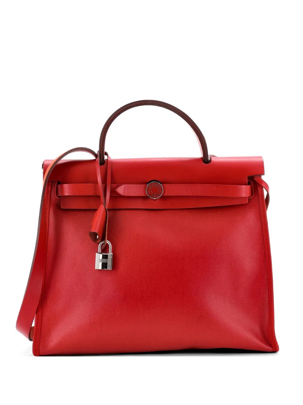 Herbag Zip Berline Vache Canvas and Leather 31 shoulder bag