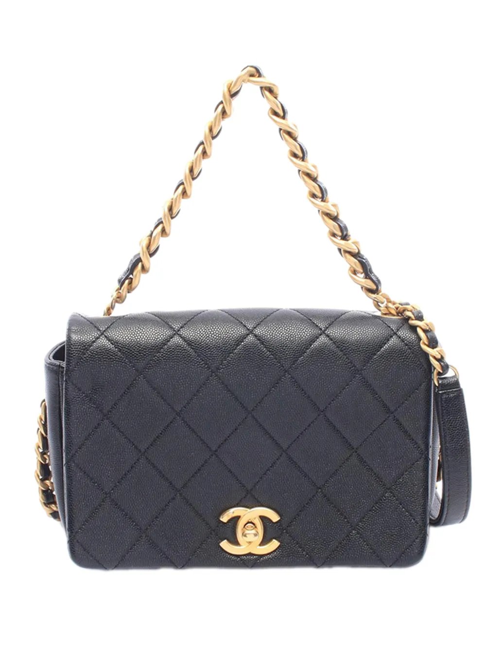 2020 CC Quilted Caviar Single Flap satchel