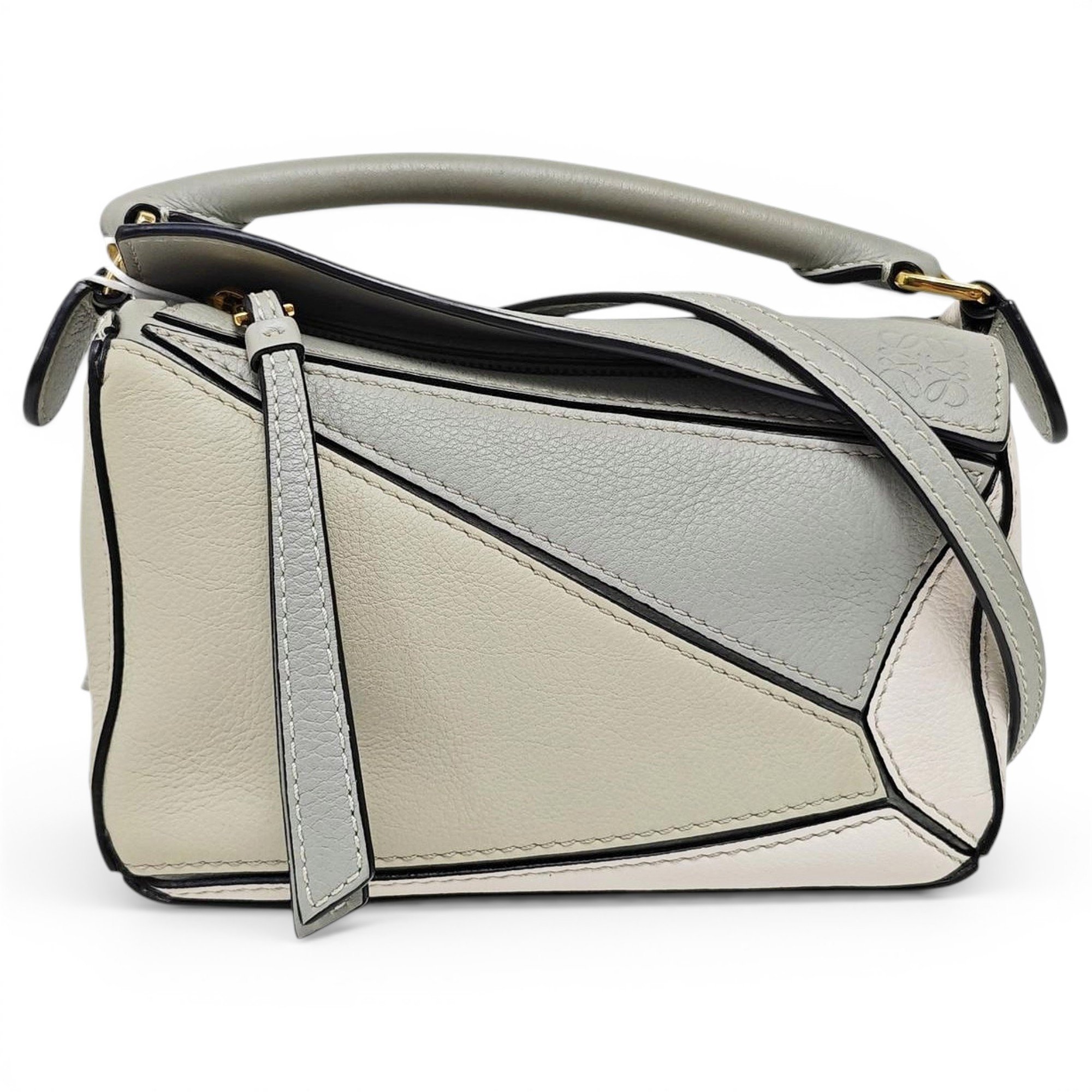 Puzzle leather handbag