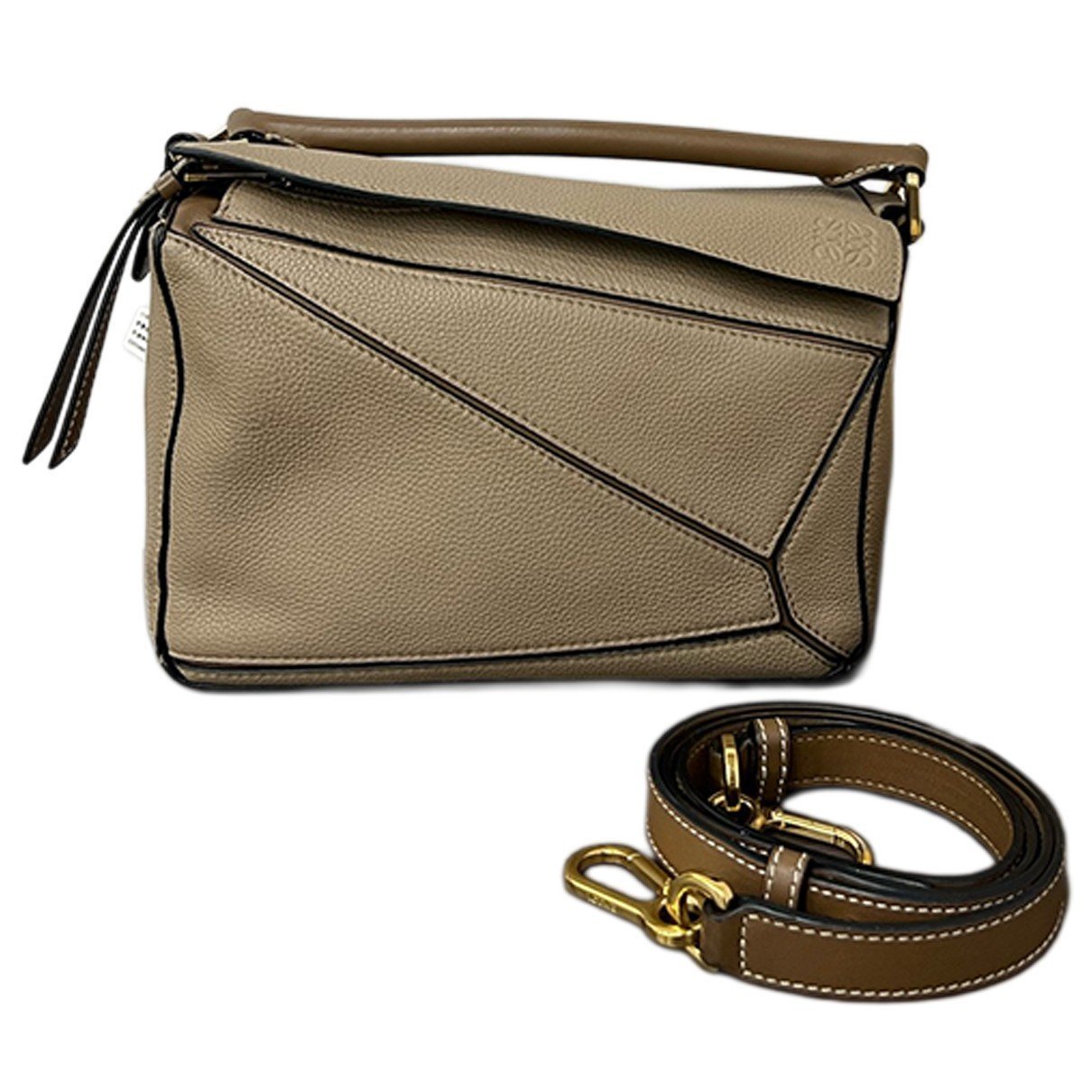 Puzzle leather handbag