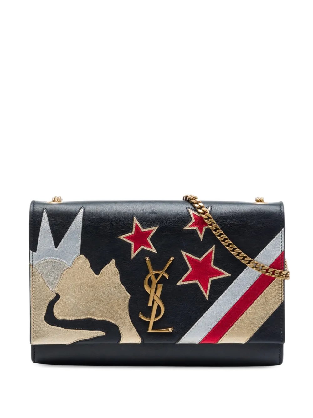 2019 Medium Smooth Calfskin Rockstar Patchwork Monogram Kate crossbody bag