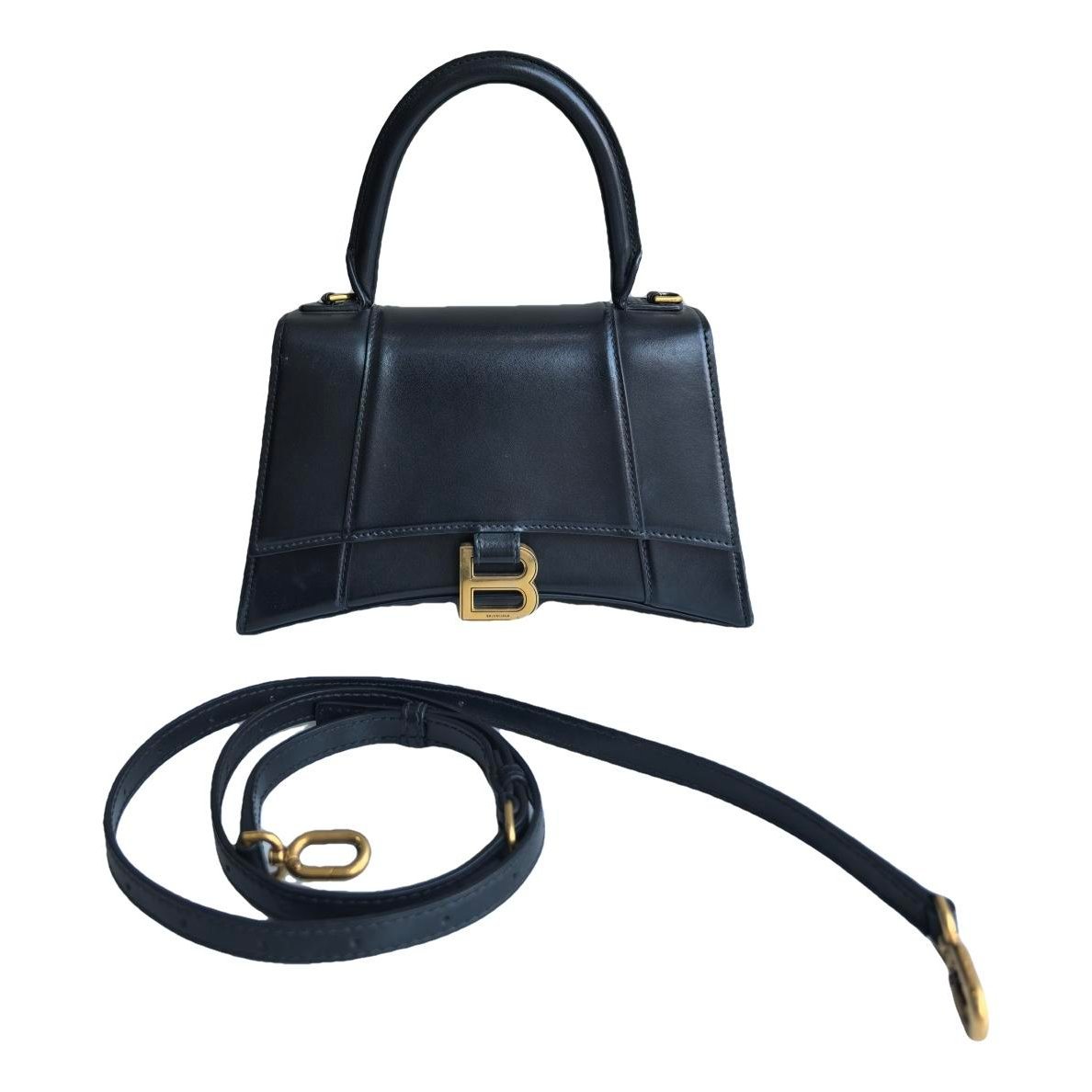Hourglass leather handbag