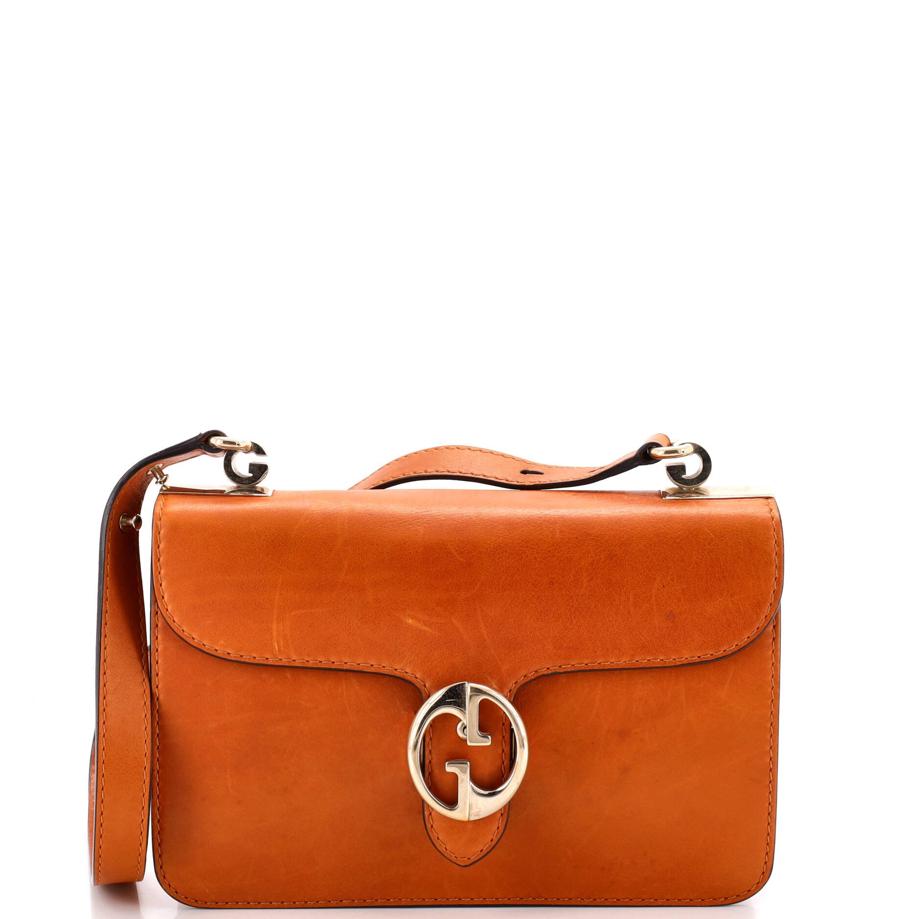1973 Flap Top Handle Bag Leather Medium
