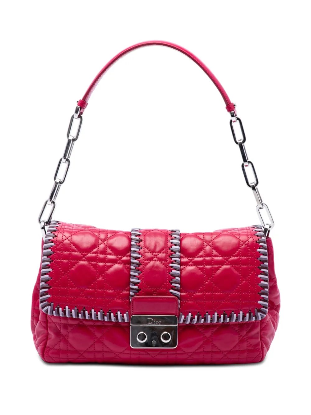 Dior 2011 Lambskin Cannage New Lock Whipstitch Chain Flap shoulder bag