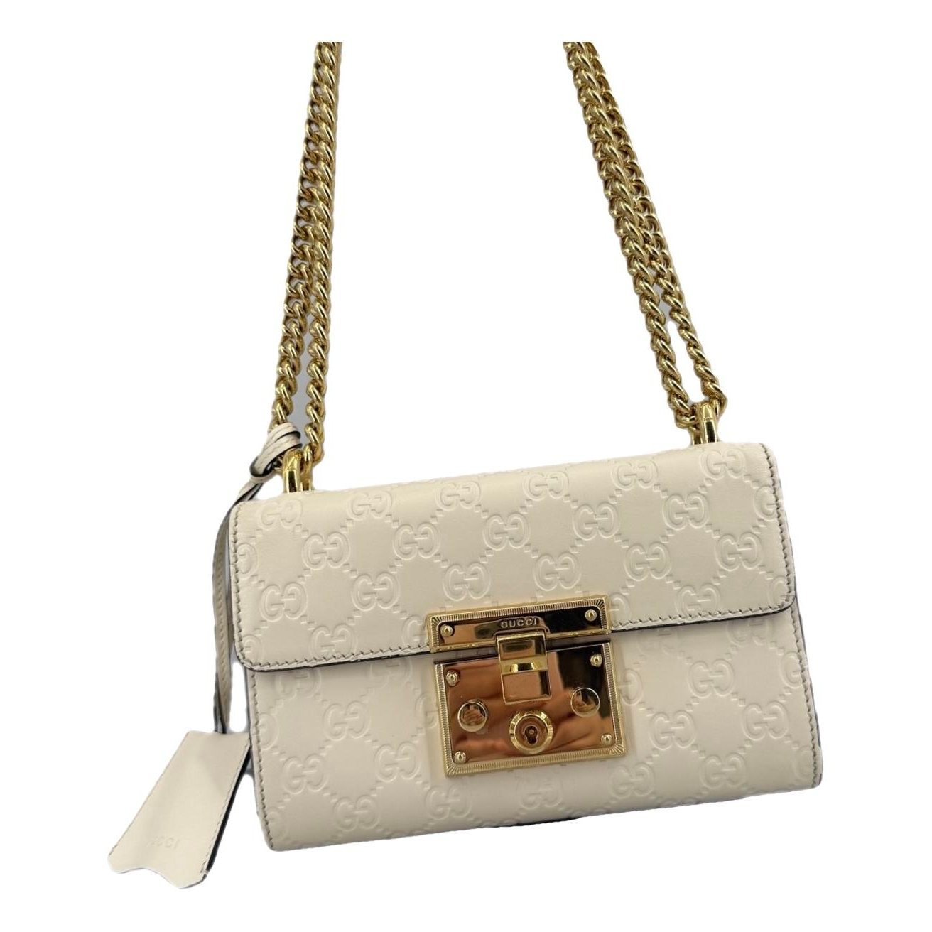 Padlock leather handbag