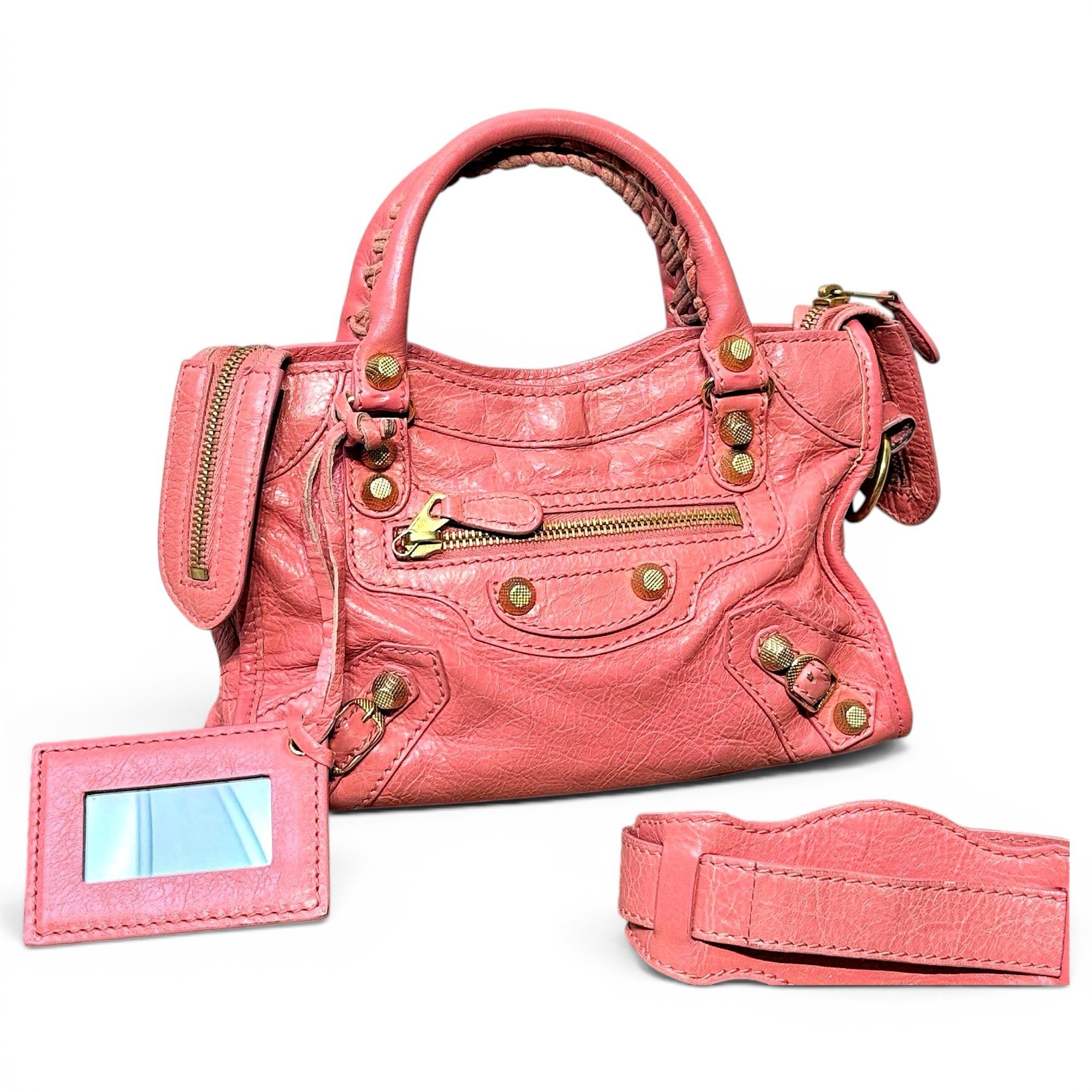 City leather handbag