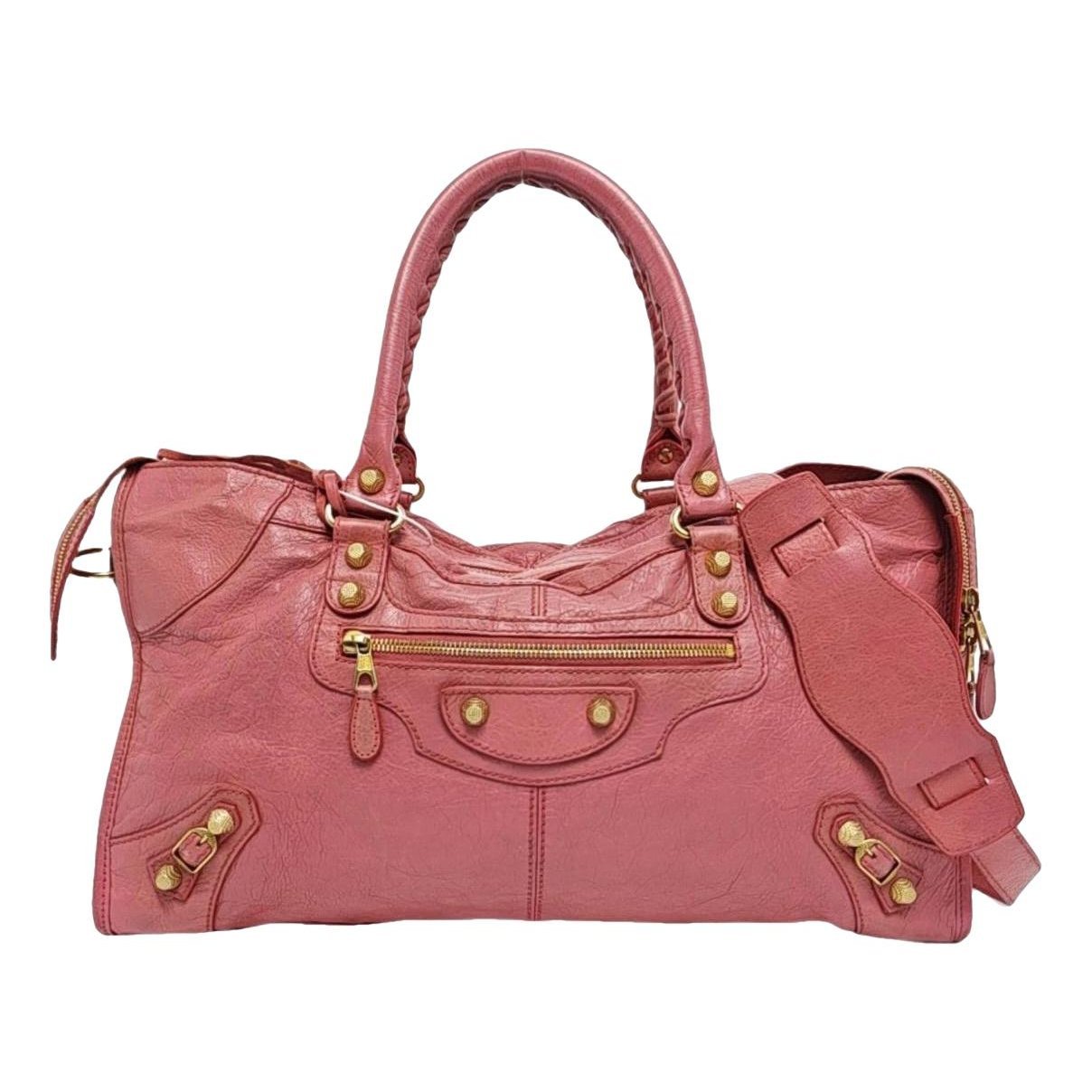 City leather handbag