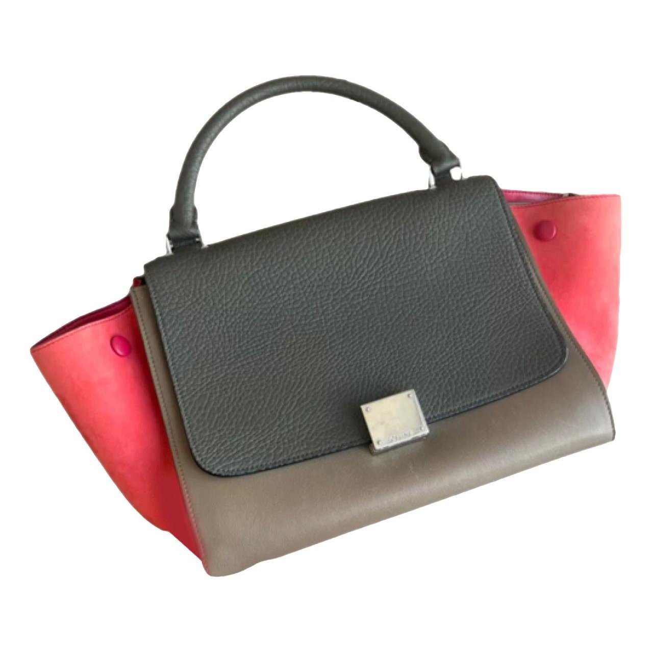 Trapèze leather handbag