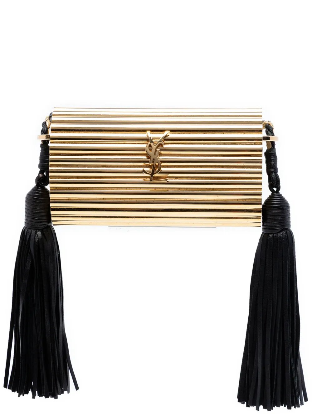 2016 Ribbed Acrylic and Lambskin Fringe Monogram Opium Box Bag crossbody bag