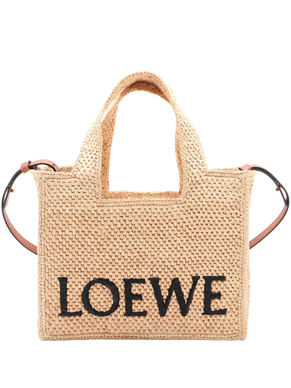 2010-2026 Small Raffia Font Tote satchel