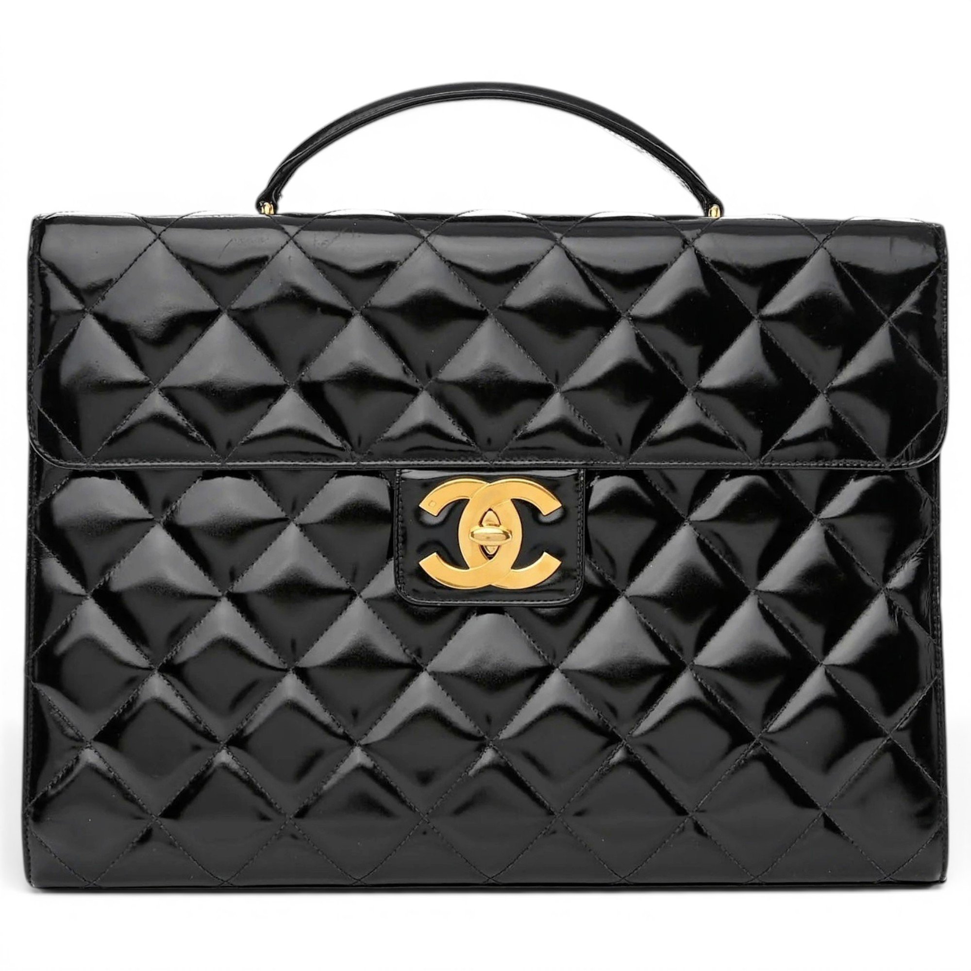 Patent leather handbag