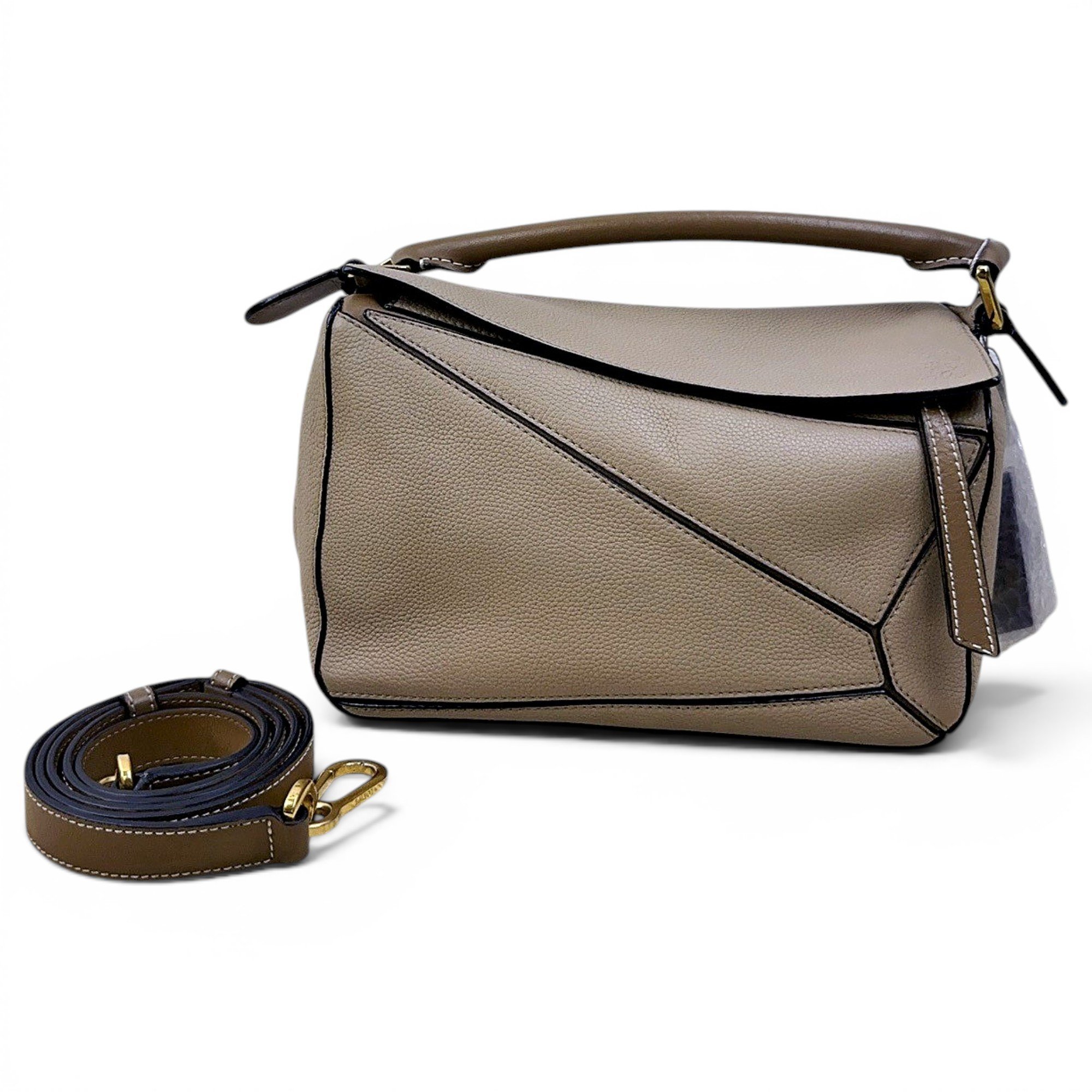 Puzzle leather handbag