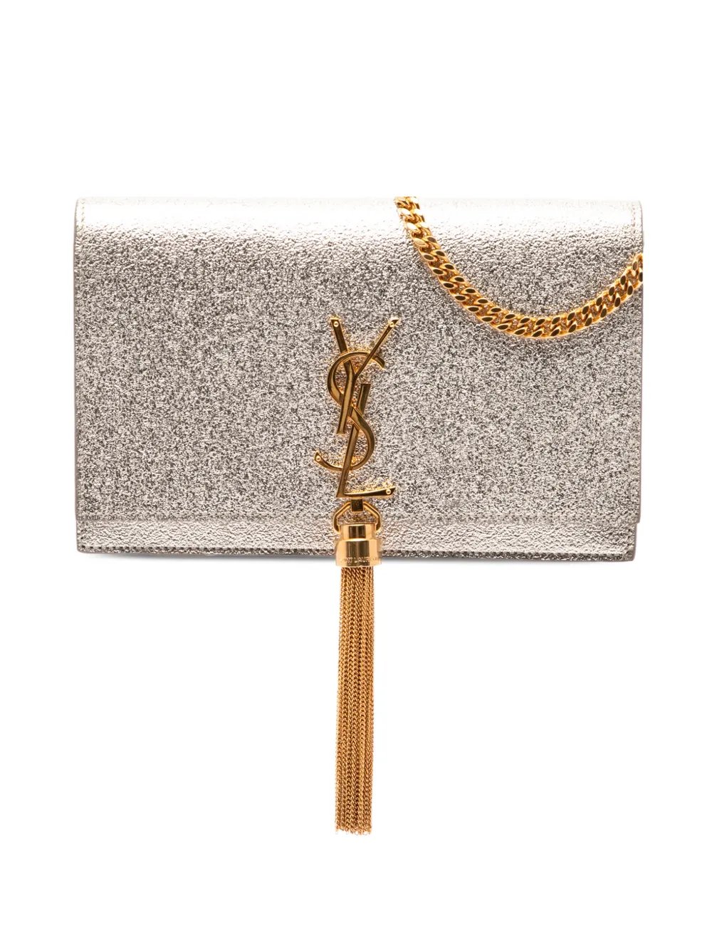 2017 Metallic Calfskin Monogram Kate Tassel Wallet on Chain crossbody bag