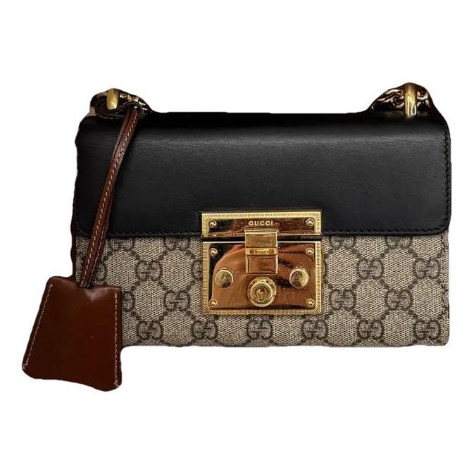 Padlock leather crossbody bag