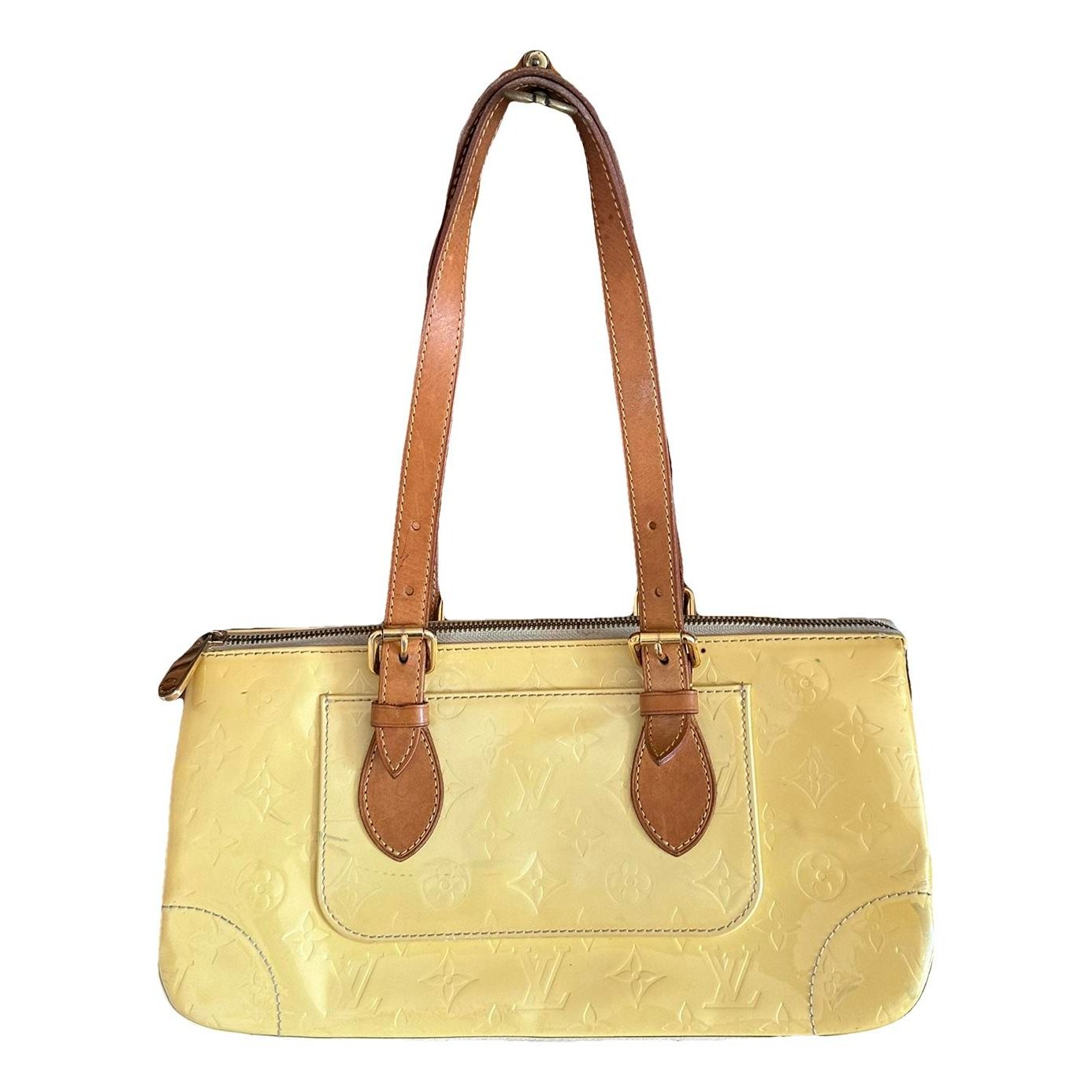 Rosewood patent leather handbag