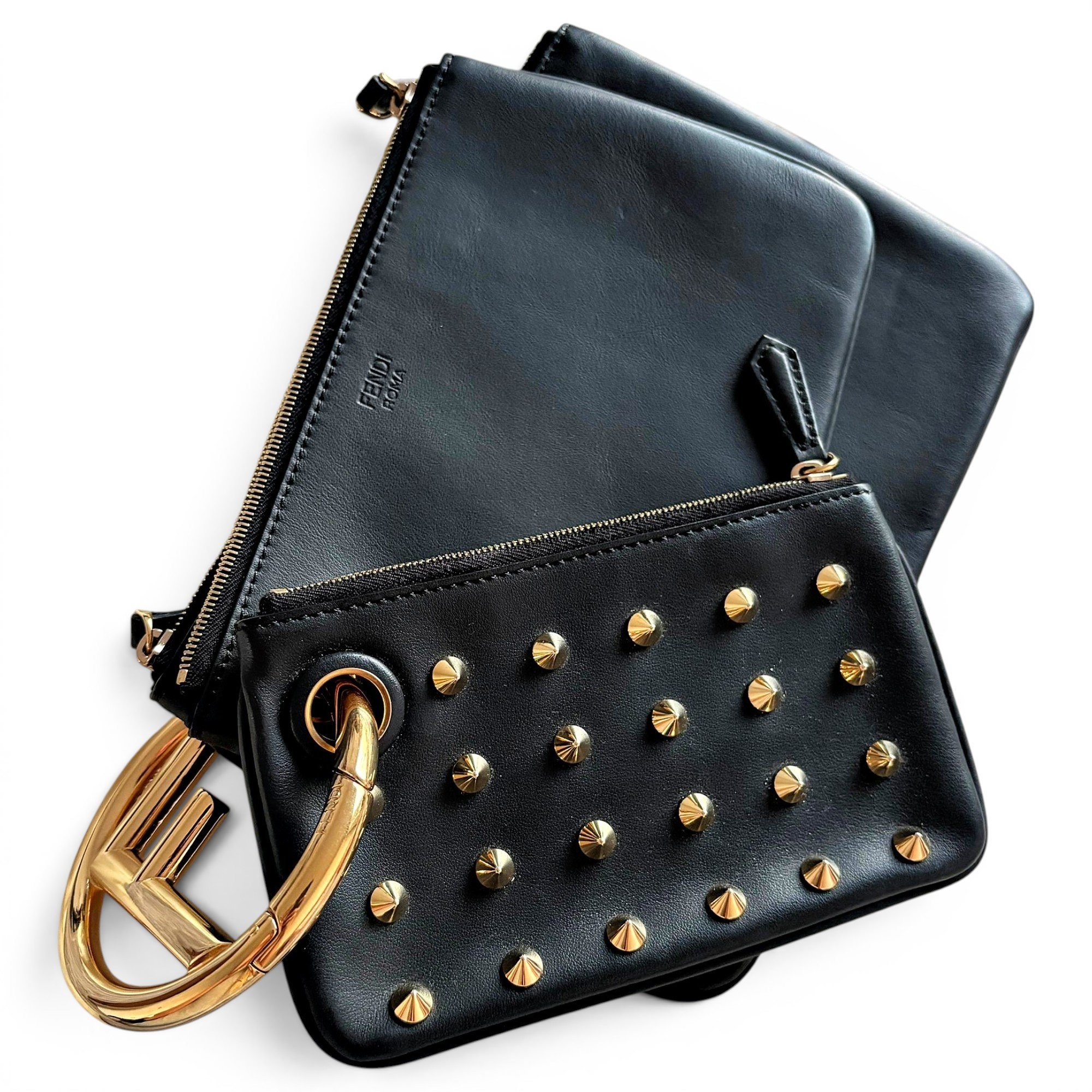 Triplette leather clutch bag