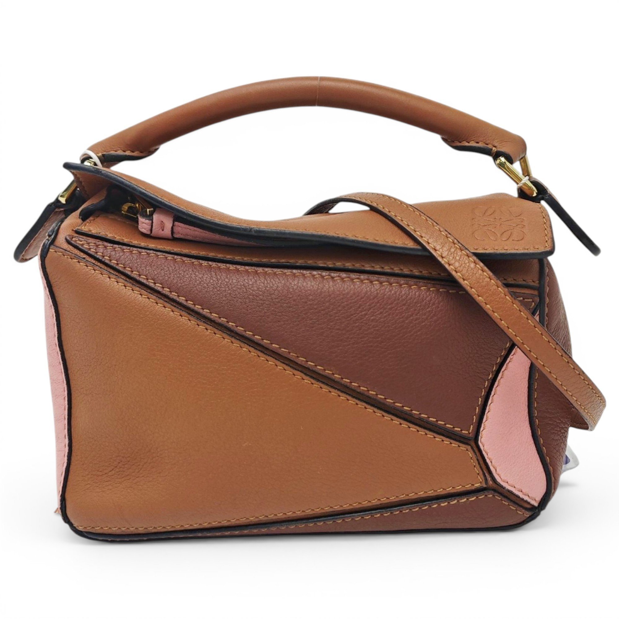 Puzzle leather handbag